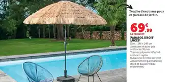 Super U PARASOL DROIT LUCIE* offre
