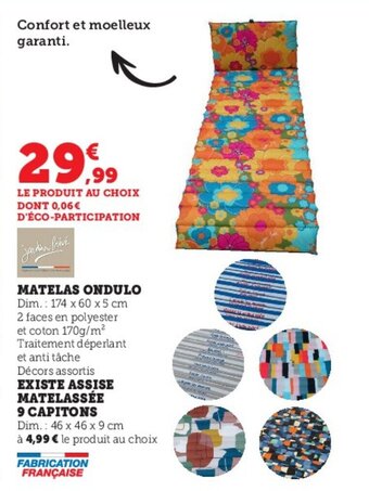 Super U MATELAS ONDULO offre