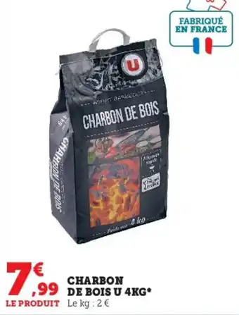 Super U CHARBON DE BOIS U 4KG offre