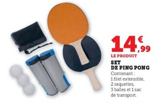 Super U SET DE PING PONG offre