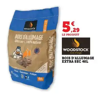 Super U BOIS D'ALLUMAGE EXTRA SEC 40L offre