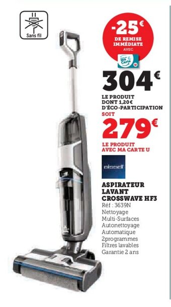 Super U ASPIRATEUR LAVANT CROSSWAVE HF3 offre