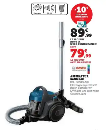 Super U ASPIRATEUR SANS SAC offre