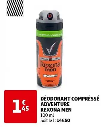 Auchan DÉODORANT COMPRÉSSÉ ADVENTURE REXONA MEN offre