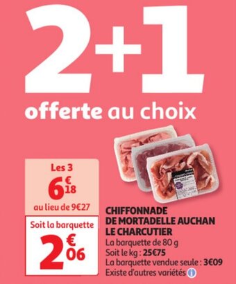 Auchan CHIFFONNADE DE MORTADELLE AUCHAN LE CHARCUTIER offre
