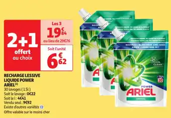 Auchan RECHARGE LESSIVE LIQUIDE POWER ARIEL (¹) offre