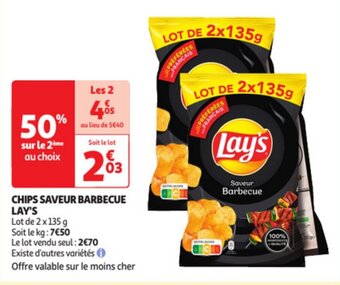 Auchan CHIPS SAVEUR BARBECUE Lay's offre
