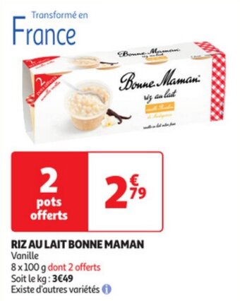 Auchan RIZ AU LAIT BONNE MAMAN offre