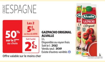 Auchan GAZPACHO ORIGINAL ALVALLE offre