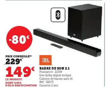 Hyper U BARRE DE SON 2.1 offre