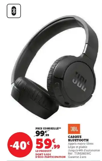 Hyper U CASQUE BLUETOOTH offre