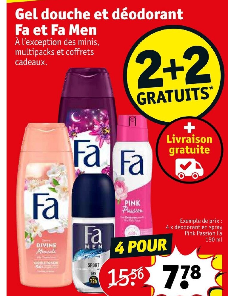 Promo Gel douche et déodorant Fa et Fa Men À l'exception des minis