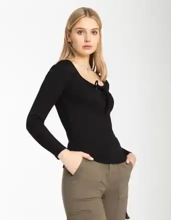 T-shirt Ă manches longues - ouverture en goutte dâeau
