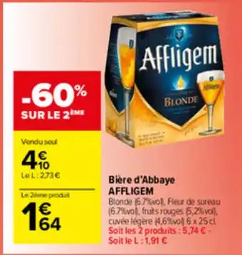 Carrefour Market Bière d'Abbaye Affligem offre