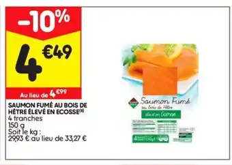 Leader Price Saumon Fumé au Bois de hêtre élevé en Ecosse offre