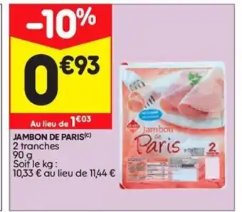 Leader Price Jambon de Paris offre