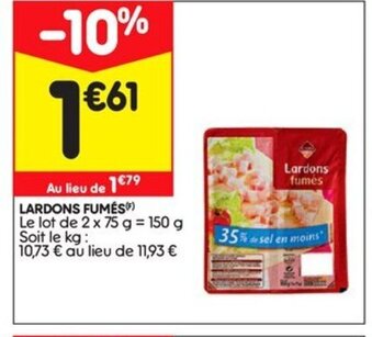 Leader Price Lardons Fumés offre