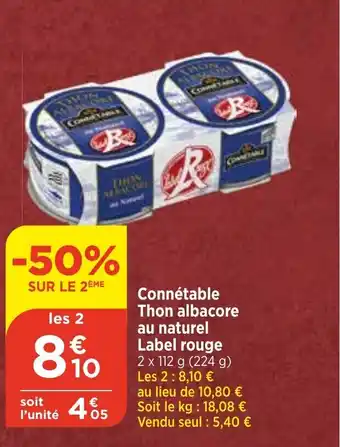 Maximarché Connétable Thon albacore offre