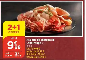 Maximarché Assiette de charcuterie Label rouge (A) 150 g offre