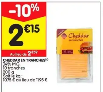 Leader Price Cheddar en Tranches offre