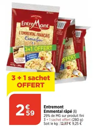 Maximarché Entremont Emmental râpé (A) offre