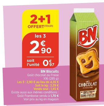 Maximarché BN Biscuits Goût chocolat ou Fraise offre