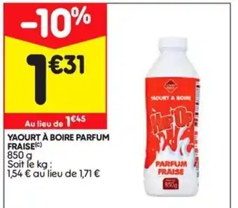 Leader Price Yaourt à Boire Parfum Fraise offre