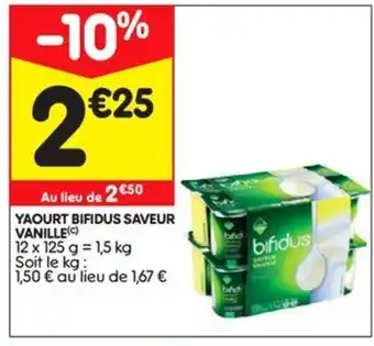 Leader Price Yaourt Bifidus Saveur offre