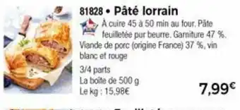 Thiriet Pâté lorrain offre