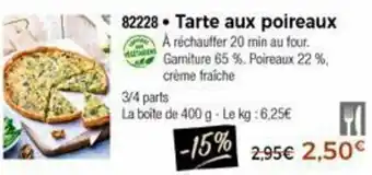 Thiriet Tarte aux poireaux offre