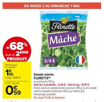 Carrefour Market Florette salade mâche offre