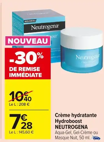Carrefour Market Neutrogena crème hydratante hydroboost offre