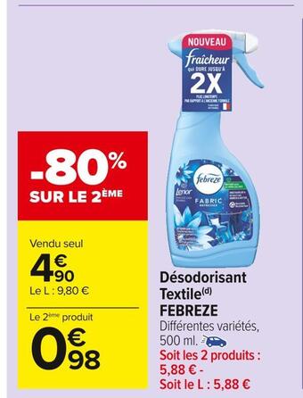 Carrefour Market Febreze désodorisant textile offre