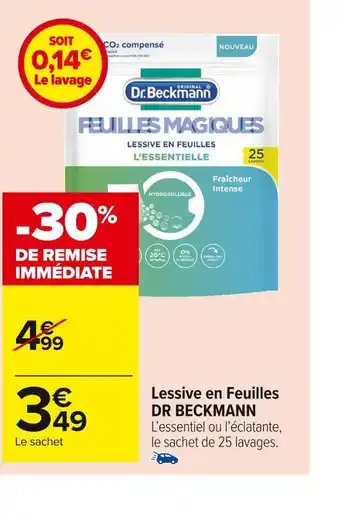 Carrefour Market Dr beckmann lessive en feuilles offre