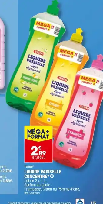 ALDI Twido liquide vaisselle concentré* offre