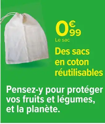 Carrefour Market Des sacs en coton réutilisables offre