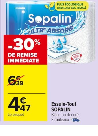 Carrefour Market Sopalin essuie-tout offre