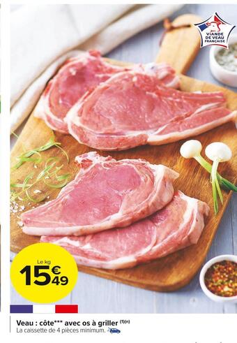 Carrefour Market Veau : côte avec os à griller offre