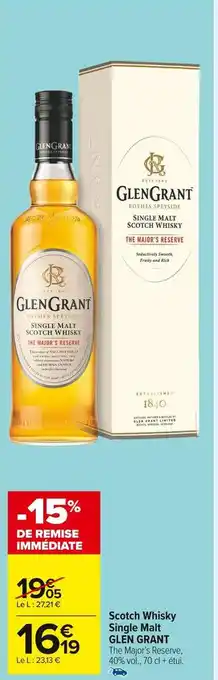 Carrefour Market Glen grant scotch whisky single malt offre