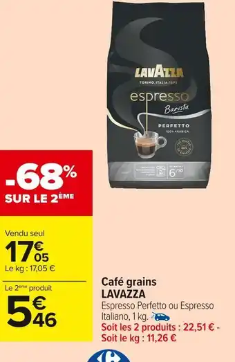 Carrefour Market Lavazza café grains offre