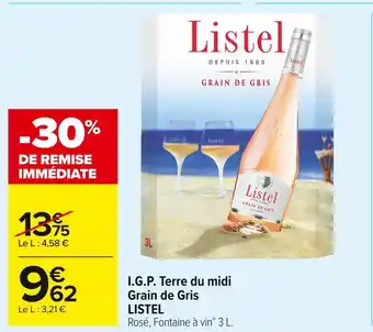 Carrefour Market Listel i.g.p. terre du midi grain de gris offre