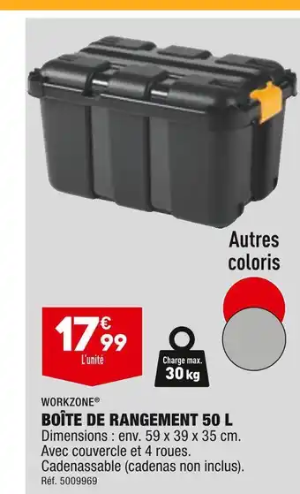 ALDI Workzone boîte de rangement 50 l offre