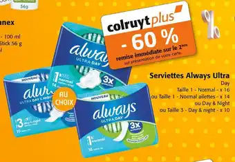 Colruyt Always serviettes ultra offre