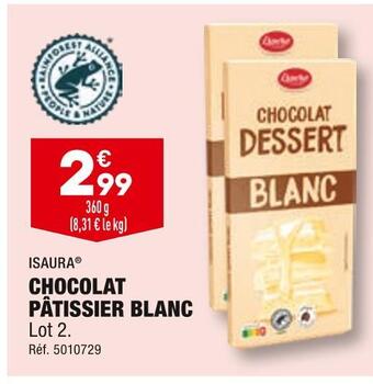 ALDI Isaura chocolat pâtissier blanc offre