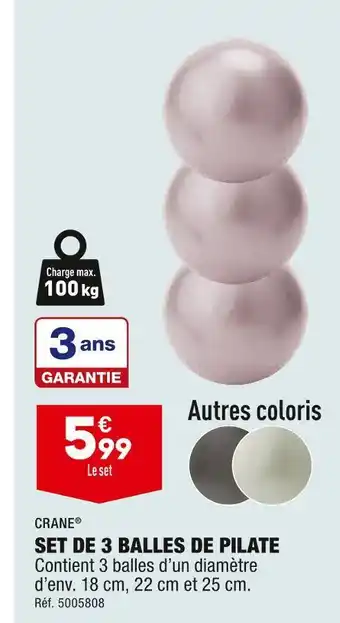 ALDI Crane set de 3 balles de pilate offre