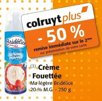 Colruyt Bridélice crème fouettée offre