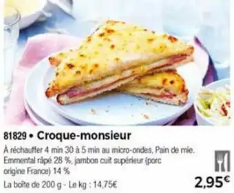 Thiriet Croque-monsieur offre