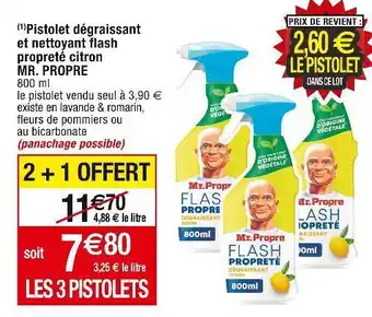 Cora x Carrefour Mr. propre pistolet dégraissant et nettoyant flash propreté citron offre