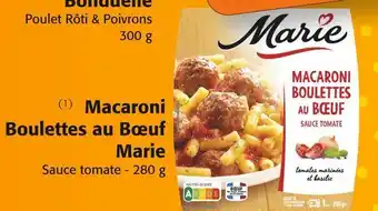 Colruyt Marie macaroni boulettes au bœuf offre
