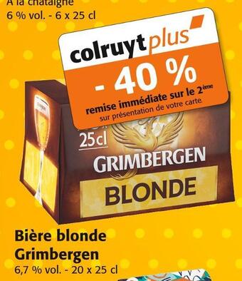 Colruyt Grimbergen bière blonde offre